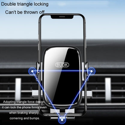 BUDK Anti-shake Car Phone Bracket Car Navigation Air Vent Fixed Gravity Support Stand(Black) - Universal Car Holders by BUDK | Online Shopping South Africa | PMC Jewellery | Buy Now Pay Later Mobicred