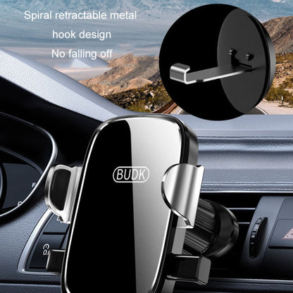 BUDK Anti-shake Car Phone Bracket Car Navigation Air Vent Fixed Gravity Support Stand(Black) - Universal Car Holders by BUDK | Online Shopping South Africa | PMC Jewellery | Buy Now Pay Later Mobicred