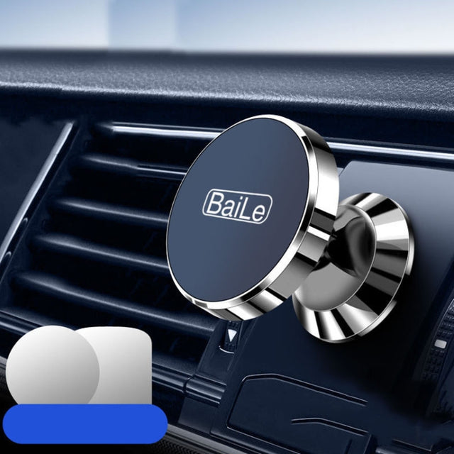 BaiLe Magnetic Car Phone Holder Universal Car Dashboard Fixed Navigation Bracket, Color: Sticker Silver