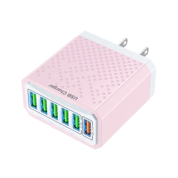 6-Ports Multifunctional Quick Charging USB Travel Charger Power Adapter, Model: Pink US Plug - free shipping - PMC Jewellery - Order now!