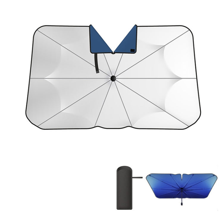 120x65cm Car Front Gear Opening Style Insulated Sun Protection Parasol(Blue Base Cloth) - Window Foils & Solar Protection by PMC TechLife | Online Shopping South Africa | PMC TechLife | Buy Now Pay Later Mobicred