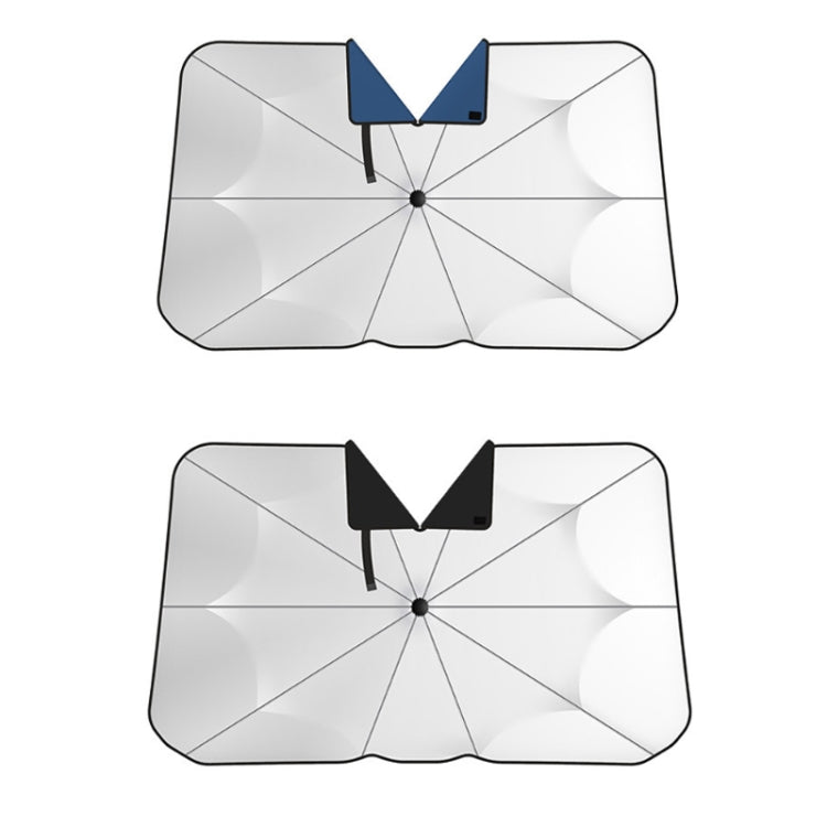 140x79cm Car Front Gear Opening Style Insulated Sun Protection Parasol(Blue Base Cloth)