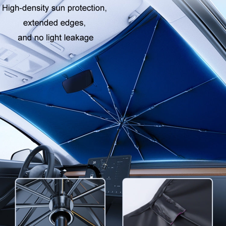 140x79cm Car Front Gear Opening Style Insulated Sun Protection Parasol(Blue Base Cloth) - Window Foils & Solar Protection by PMC TechLife | Online Shopping South Africa | PMC TechLife | Buy Now Pay Later Mobicred
