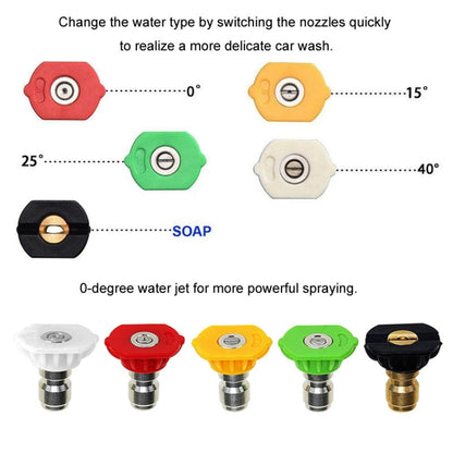 For Karcher K2-K7 Series High Pressure Washer Foam Lance Adapter, Specification: 1/4 Female Connector + 5 Nozzle - free shipping - PMC Jewellery - Order now!
