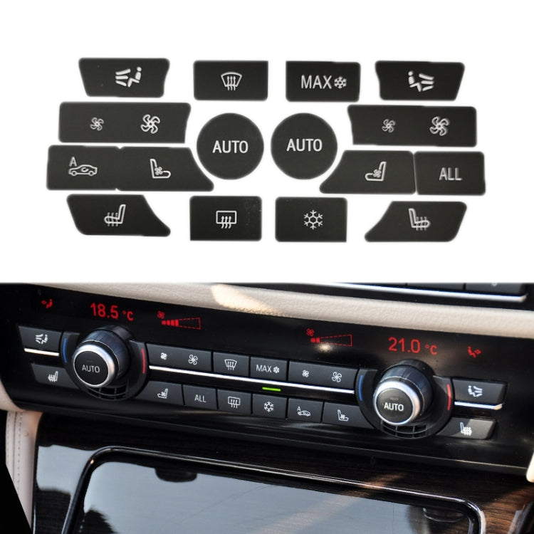 For BMW 5 Series/7 Series/X5/C6/F10/F01/F15 Air Conditioning Button Repair Sticker, Style: C 16pcs No OFF - Decorative Sticker by PMC TechLife | Online Shopping South Africa | PMC TechLife | Buy Now Pay Later Mobicred