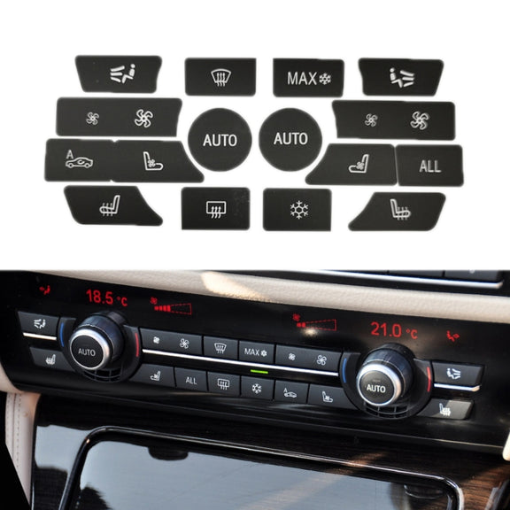 For BMW 5 Series/7 Series/X5/C6/F10/F01/F15 Air Conditioning Button Repair Sticker, Style: C 16pcs No OFF