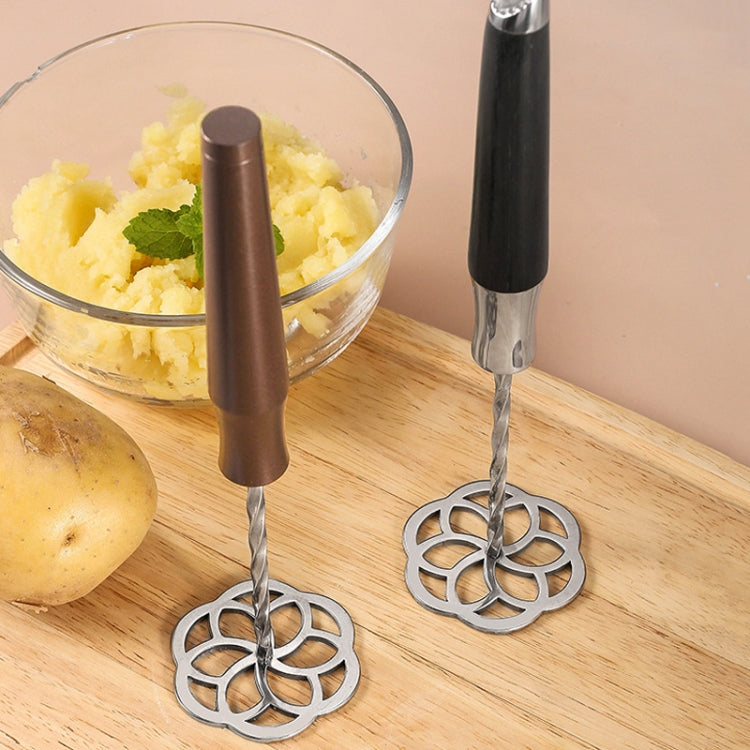 Wooden Handle 316L Stainless Steel Potato Masher Thickened Taro Mashing Gadgets - Stirrer & Squeezer by PMC TechLife | Online Shopping South Africa | PMC TechLife | Buy Now Pay Later Mobicred