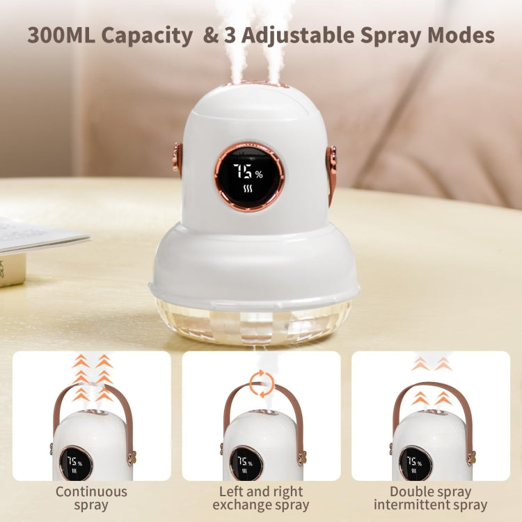ICARER FAMILY IF-JS01 USB Charging Desktop Night Light Dual-spray Humidifier, Color: Beige (Digital)