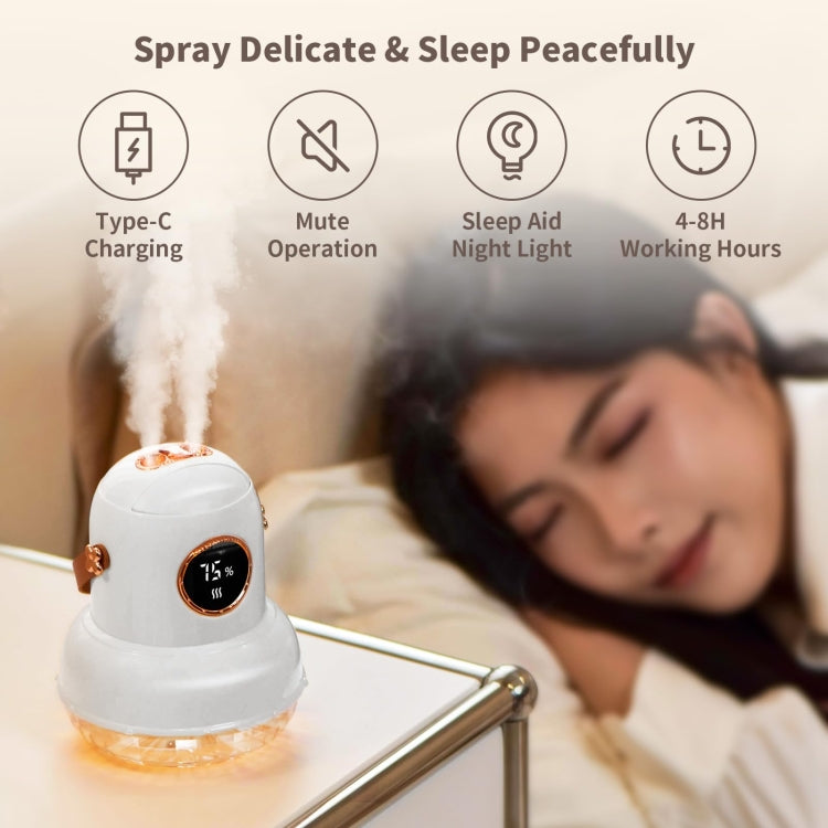 ICARER FAMILY IF-JS01 USB Charging Desktop Night Light Dual-spray Humidifier, Color: Green (Digital)