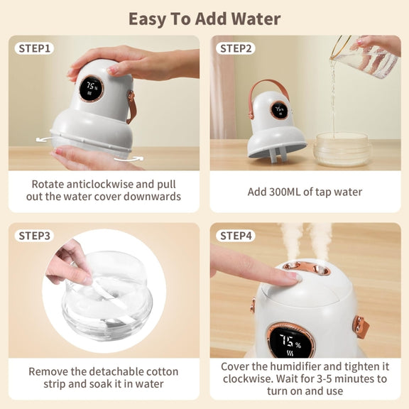 ICARER FAMILY IF-JS01 USB Charging Desktop Night Light Dual-spray Humidifier, Color: White (Digital)