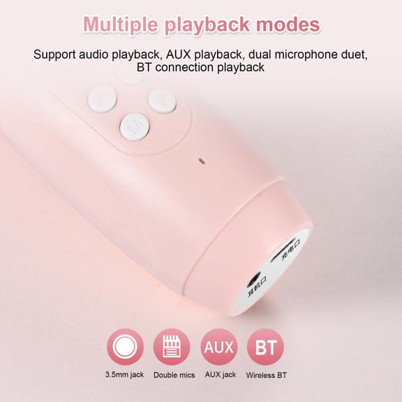 ICARER FAMILY F816 Karaoke Microphone Speaker Home Bluetooth Wireless Microphone(Pink)