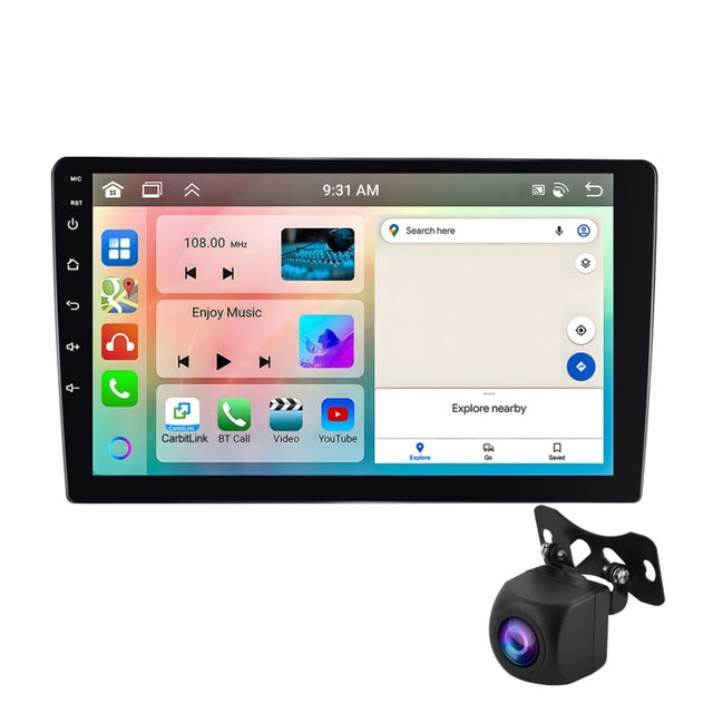 10.1 inch 6+128G Android Universal HD Large Screen Car Bluetooth Player Android GPS Navigation Integrated Machine(Standard+AHD Camera)