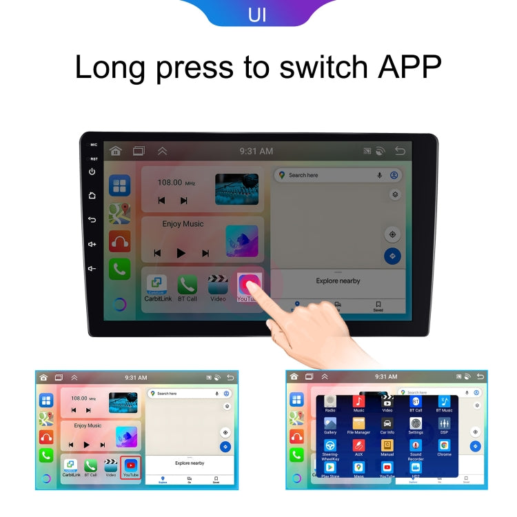 9 inch 6+128G Android Universal HD Large Screen Car Bluetooth Player Android GPS Navigation Integrated Machine(Standard) - Car MP3 & MP4 & MP5 by PMC TechLife | Online Shopping South Africa | PMC TechLife | Buy Now Pay Later Mobicred