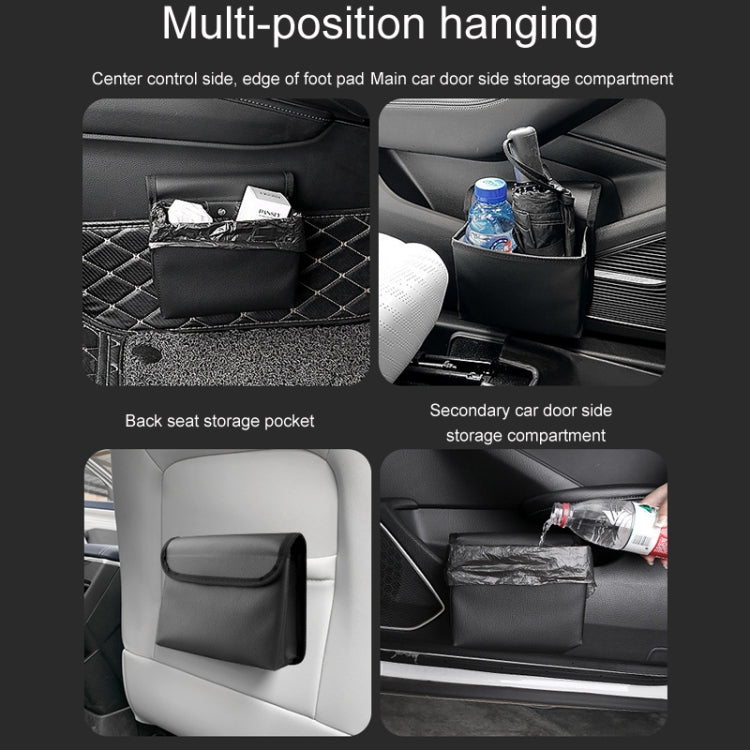 Car Folding Trash Can Multifunctional Seatback Hanging Storage Box(Black) - free shipping - PMC TechLife - Order now!