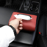 Auto Armrest Tissue Box Car Seat Back Hanging Napkin Pack Cover(Wine Red)