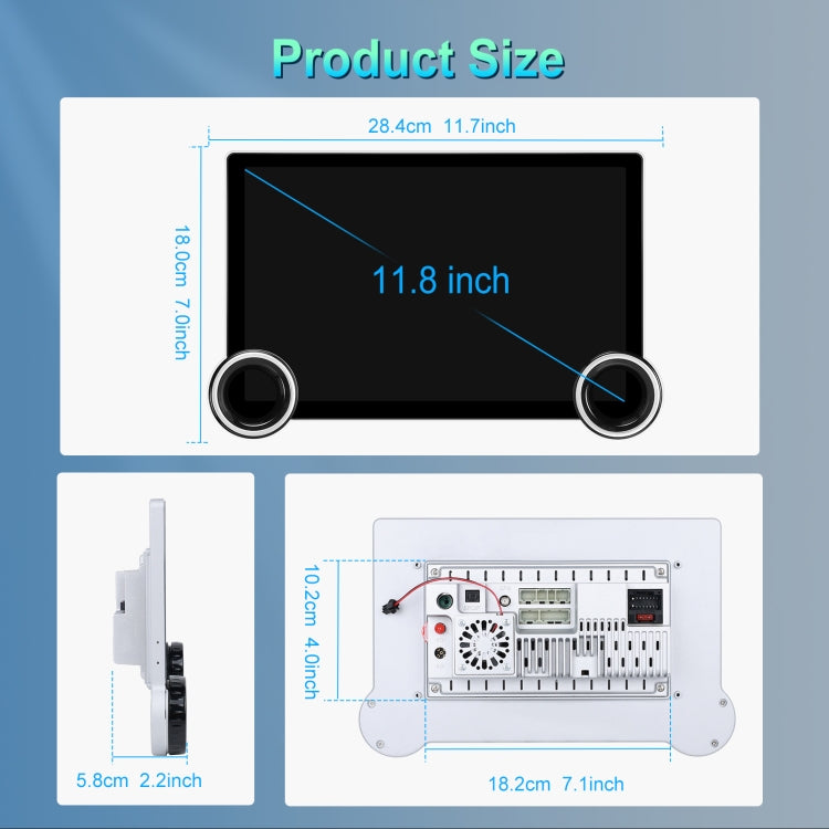 11.8 Inch 4+64G Dual Knob Player Android Large Screen Navigation Wireless CarPlay Reversing Image(Standard) - free shipping - PMC Jewellery - Order now!