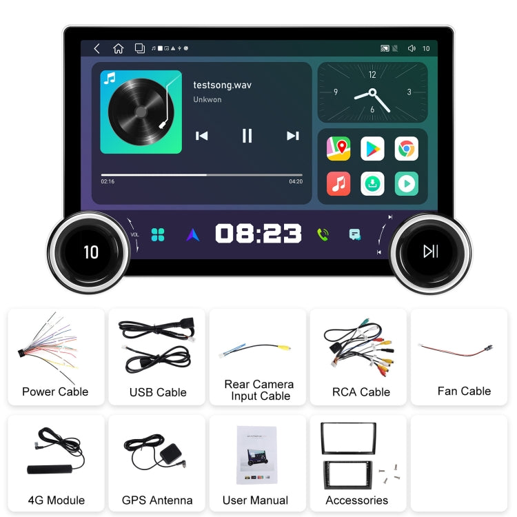 11.8 Inch 4+64G Dual Knob Player Android Large Screen Navigation Wireless CarPlay Reversing Image(Standard) - free shipping - PMC Jewellery - Order now!