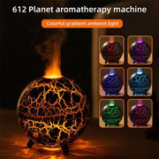 D612 USB Plug-in Colorful Gradient Atmosphere Light Flame Crack Aromatherapy Humidifier(White)