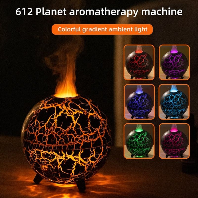 D612 USB Plug-in Colorful Gradient Atmosphere Light Flame Crack Aromatherapy Humidifier(Black) - free shipping - PMC TechLife - Order now!