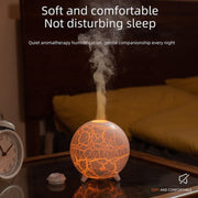D612 USB Plug-in Colorful Gradient Atmosphere Light Flame Crack Aromatherapy Humidifier(White)