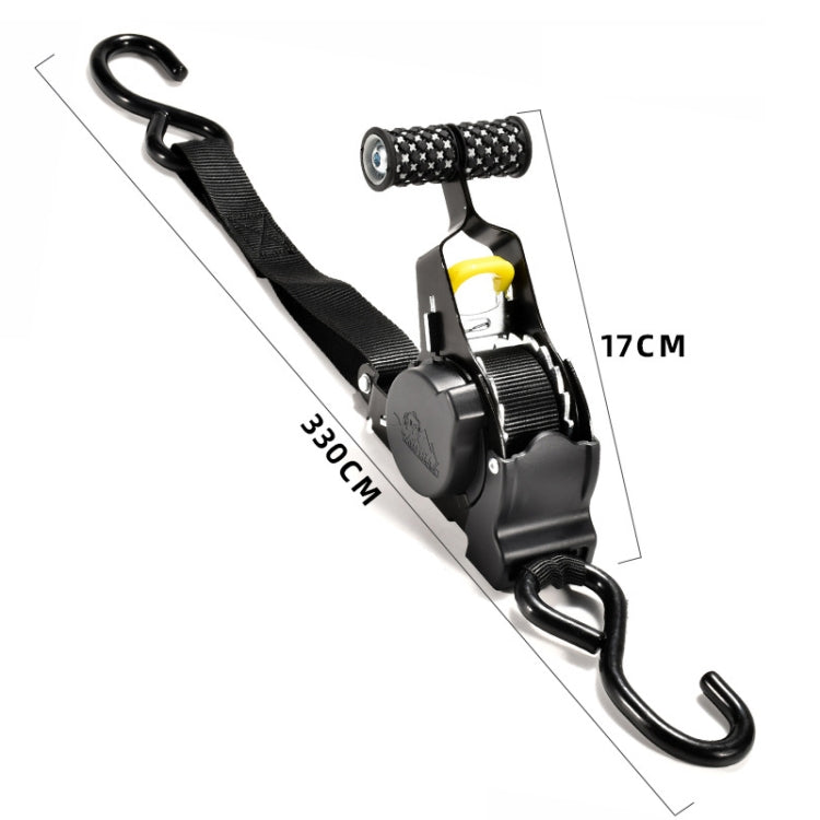 Auto Retract Tensioner Automobile And Motorcycle Cargo Fixing Straps(Black) - Towing Bars by PMC TechLife | Online Shopping South Africa | PMC TechLife | Buy Now Pay Later Mobicred