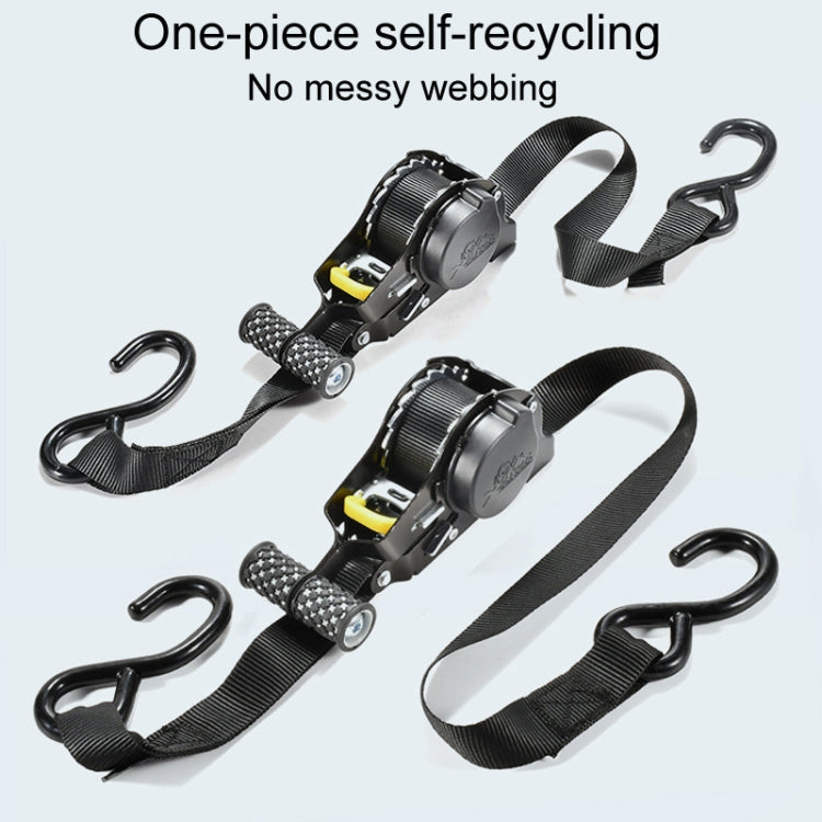 Auto Retract Tensioner Automobile And Motorcycle Cargo Fixing Straps(Black) - Towing Bars by PMC TechLife | Online Shopping South Africa | PMC TechLife | Buy Now Pay Later Mobicred