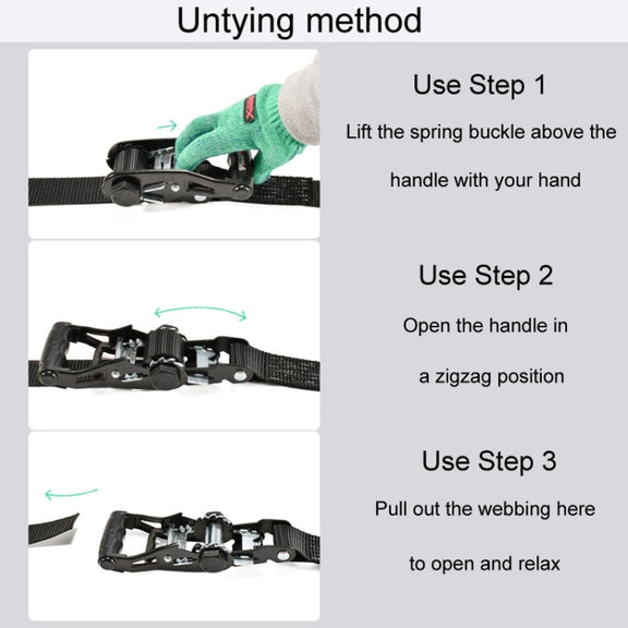 Motorcycle Ratchet Tensioner Cargo Bundling And Luggage Fixing Straps, Length: 5m