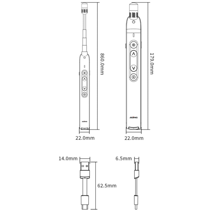 ASING A31 Multi-Functional Presentation Remote With Telescopic Teaching Rod Designed For Touch Screen - free shipping - PMC Jewellery - Order now!