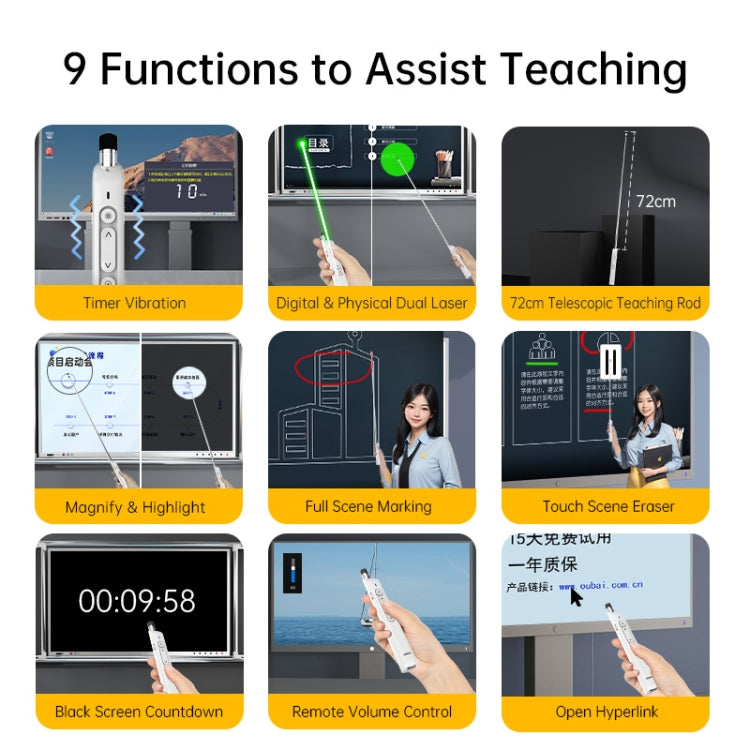 ASING A31 Multi-Functional Presentation Remote With Telescopic Teaching Rod Designed For Touch Screen - free shipping - PMC Jewellery - Order now!