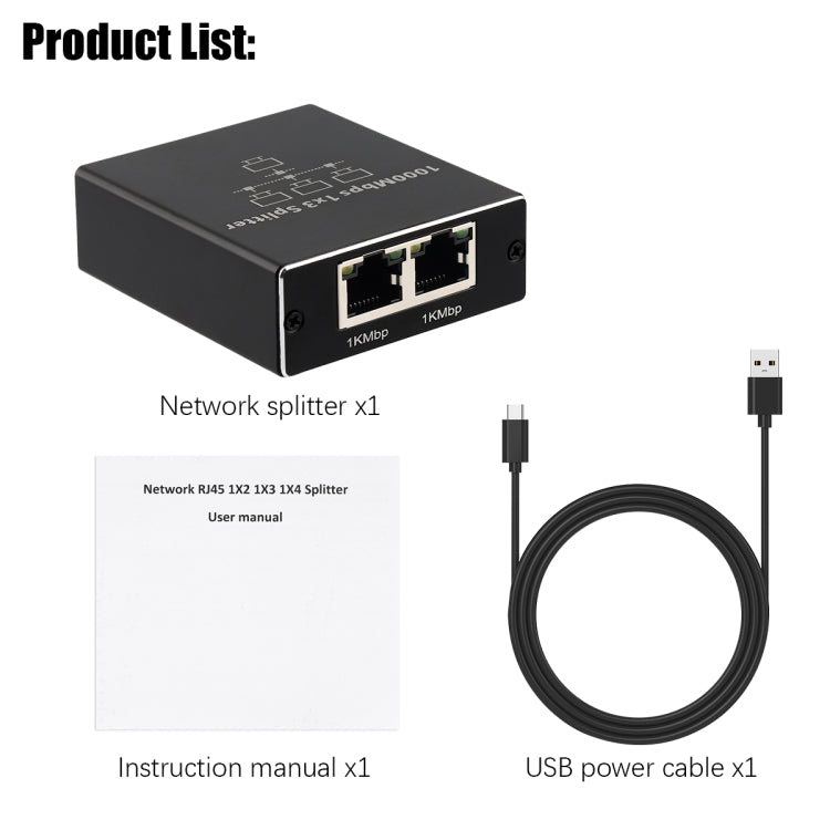 1 To 3 Gigabit Network Splitter Network Sharer RJ45 Network Cable Splitter