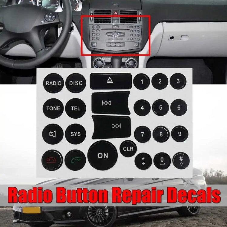 For Mercedes Benz C/E/GLK/W 2007-2014 Radio Button Repair Sticker(Style Two) - Decorative Sticker by PMC TechLife | Online Shopping South Africa | PMC TechLife | Buy Now Pay Later Mobicred