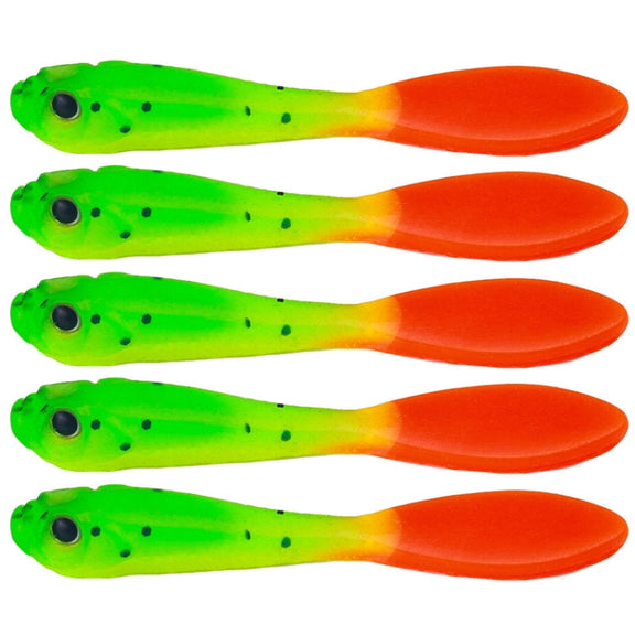 7cm 5pcs /Pack HENGJIA SO177 Dual Color Imitation Fishing Lure Freshwater Soft Dummy Bait(Color 1)