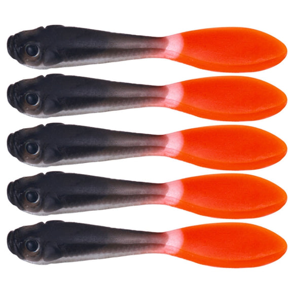 7cm 5pcs /Pack HENGJIA SO177 Dual Color Imitation Fishing Lure Freshwater Soft Dummy Bait(Color 4)