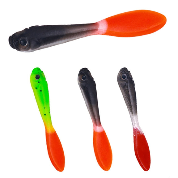 7cm 5pcs /Pack HENGJIA SO177 Dual Color Imitation Fishing Lure Freshwater Soft Dummy Bait(Color 5)