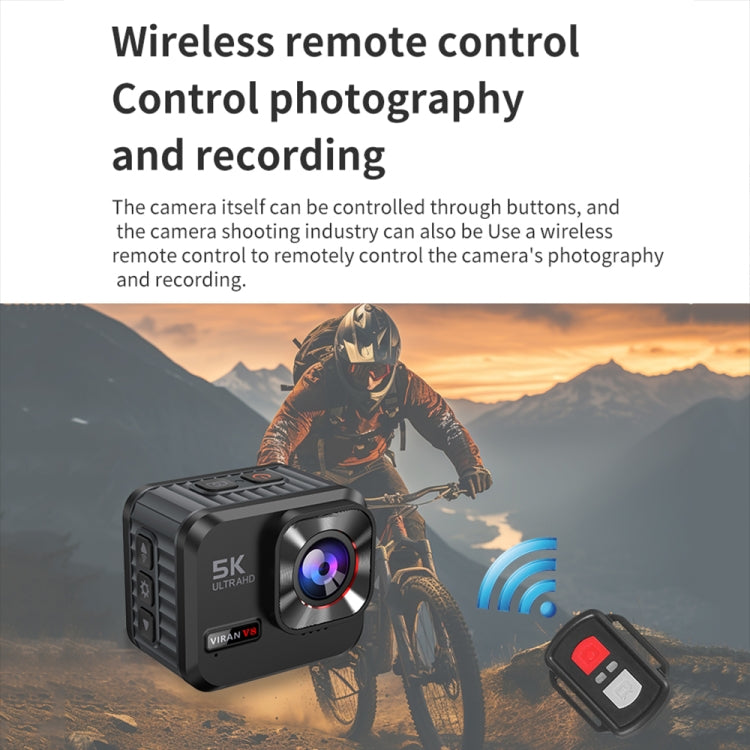 VIRAN V8 5K Ultra-Clear Outdoor Diving Anti-Shake Sports Camera Cycling Helmet Driving Recorder(Black) - free shipping - PMC Jewellery - Order now!