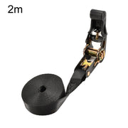 Motorcycle Ratchet Tensioner Cargo Bundling And Luggage Fixing Straps, Specification: Black 2m