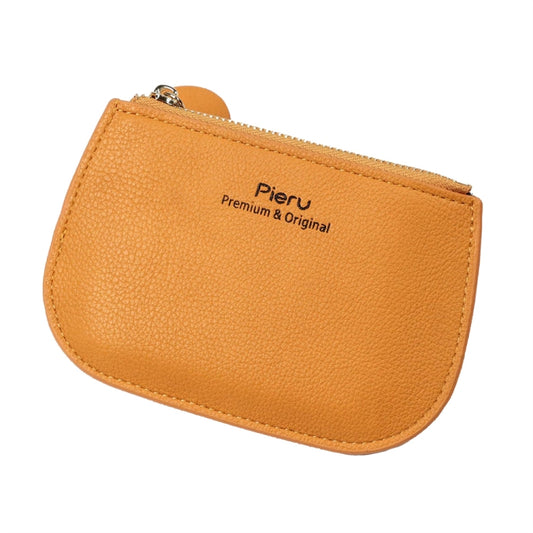 Leisure Ultra-thin Ladies Coin Purse Zippered Mini Wallet(Yellow) - Card & Passport Bags by Pieru | Online Shopping South Africa | PMC Jewellery | Buy Now Pay Later Mobicred