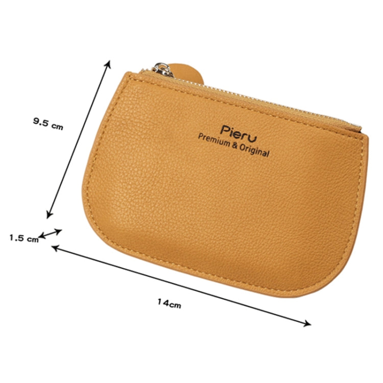 Leisure Ultra-thin Ladies Coin Purse Zippered Mini Wallet(Yellow) - Card & Passport Bags by Pieru | Online Shopping South Africa | PMC Jewellery | Buy Now Pay Later Mobicred