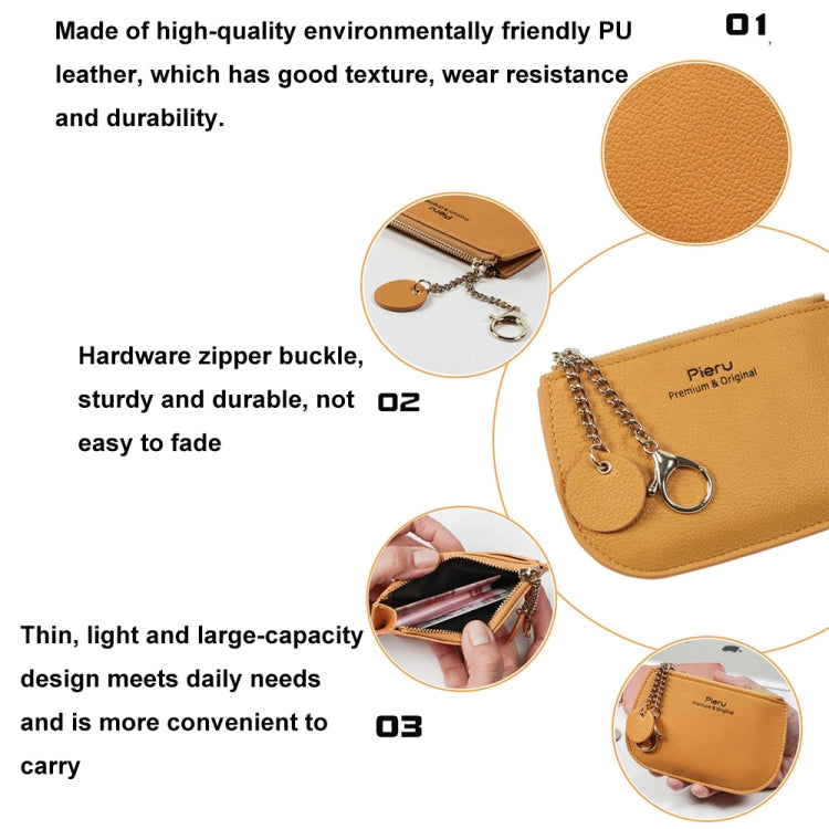Leisure Ultra-thin Ladies Coin Purse Zippered Mini Wallet(Yellow) - Card & Passport Bags by Pieru | Online Shopping South Africa | PMC Jewellery | Buy Now Pay Later Mobicred
