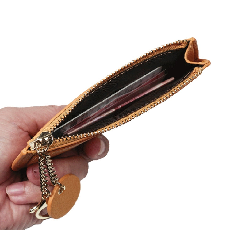 Leisure Ultra-thin Ladies Coin Purse Zippered Mini Wallet(Yellow) - Card & Passport Bags by Pieru | Online Shopping South Africa | PMC Jewellery | Buy Now Pay Later Mobicred
