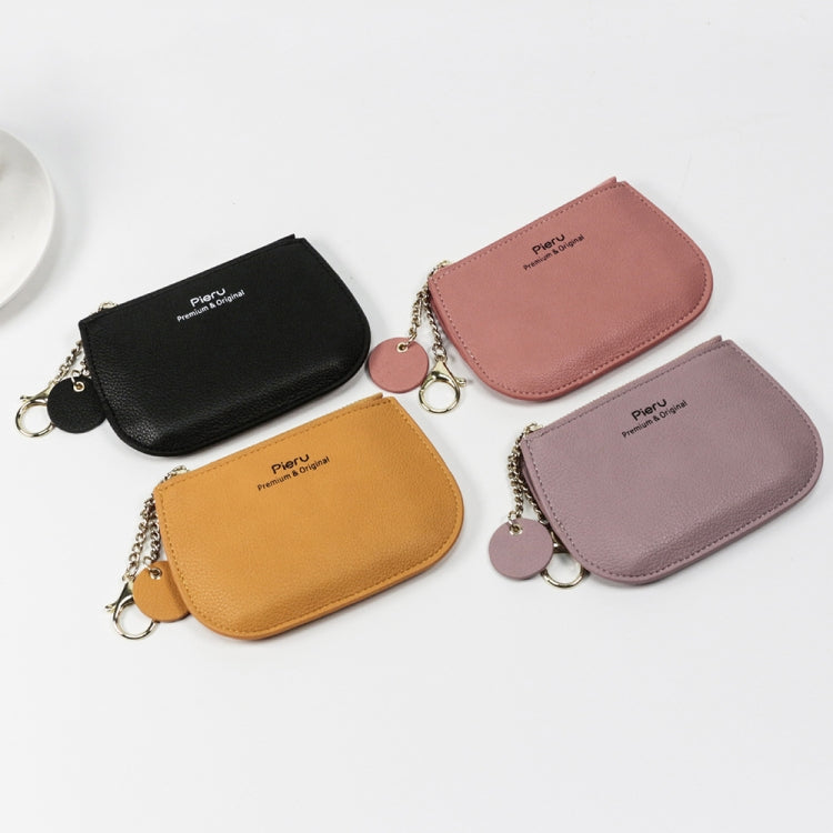 Leisure Ultra-thin Ladies Coin Purse Zippered Mini Wallet(Yellow) - Card & Passport Bags by Pieru | Online Shopping South Africa | PMC Jewellery | Buy Now Pay Later Mobicred