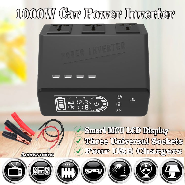 12V To 110V 1000W Pure Sine Wave Inverter - Pure Sine Wave by PMC TechLife | Online Shopping South Africa | PMC TechLife | Buy Now Pay Later Mobicred