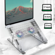 C9 Pro RGB Ambient Light Foldable Fan Cooling Laptop Aluminum Alloy Heightening Stand, Color: Silver