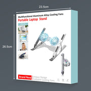 C9 Pro RGB Ambient Light Foldable Fan Cooling Laptop Aluminum Alloy Heightening Stand, Color: Gray
