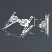 C9 Pro RGB Ambient Light Foldable Fan Cooling Laptop Aluminum Alloy Heightening Stand, Color: Silver