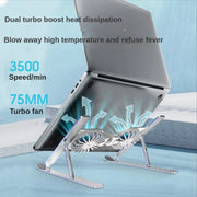C9 Pro RGB Ambient Light Foldable Fan Cooling Laptop Aluminum Alloy Heightening Stand, Color: Gray