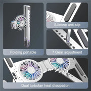 C9 Pro RGB Ambient Light Foldable Fan Cooling Laptop Aluminum Alloy Heightening Stand, Color: Gray