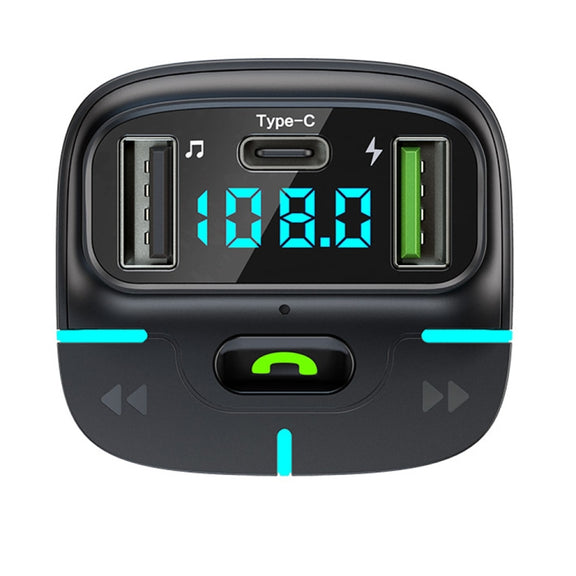 Car Bluetooth MP3 Player Ambient Light Charger(Black)