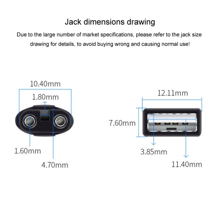 1.25m For Shaver / Water Refill Device USB TTo 8-Figure Tail Charging Cable Power Cord(Black) - Shavers Parts by PMC TechLife | Online Shopping South Africa | PMC TechLife | Buy Now Pay Later Mobicred
