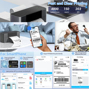 Phomemo PM245-BT Bluetooth Shipping Label Printer Support Labels Width  1- 4.6 Inch(US Plug)
